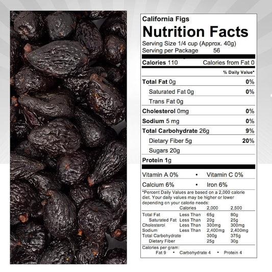 Traina Home Grown California Dried Whole Black Mission Figs - Healthy, No Added Sugar, Non GMO, Gluten Free, Kosher Cert