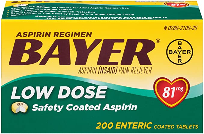 Aspirin Regimen Bayer, 81Mg Enteric Coated Tablets, Pain Reliever/Fever Reducer