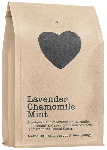 Lavender Chamomile Mint, 100+ Servings, Eco-Conscious Zip Pouch, Caffeine Free, Pure Loose Leaf Tea Grown in America,  (Large)