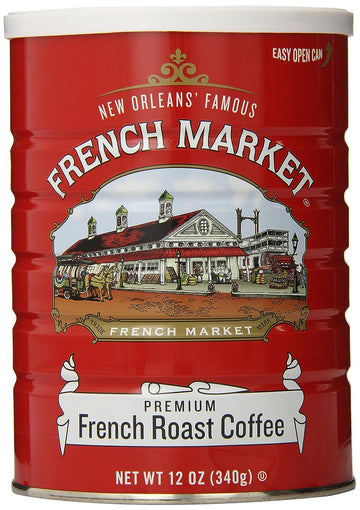French Market Coffee, French Roast Ground Coffee, Metal Can