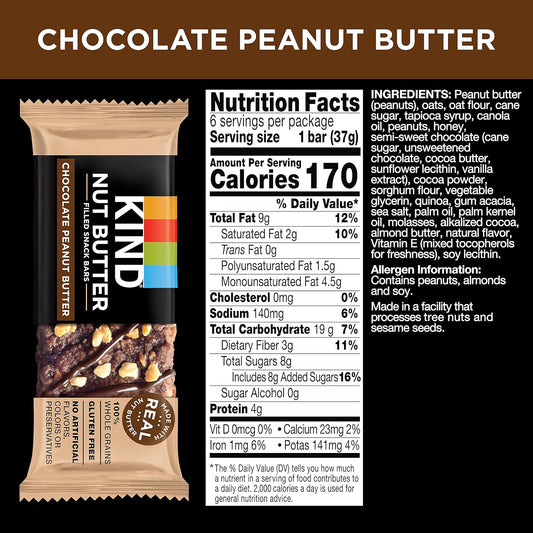 KIND Nut Butter Filled, Chocolate Peanut Butter, 48Ct