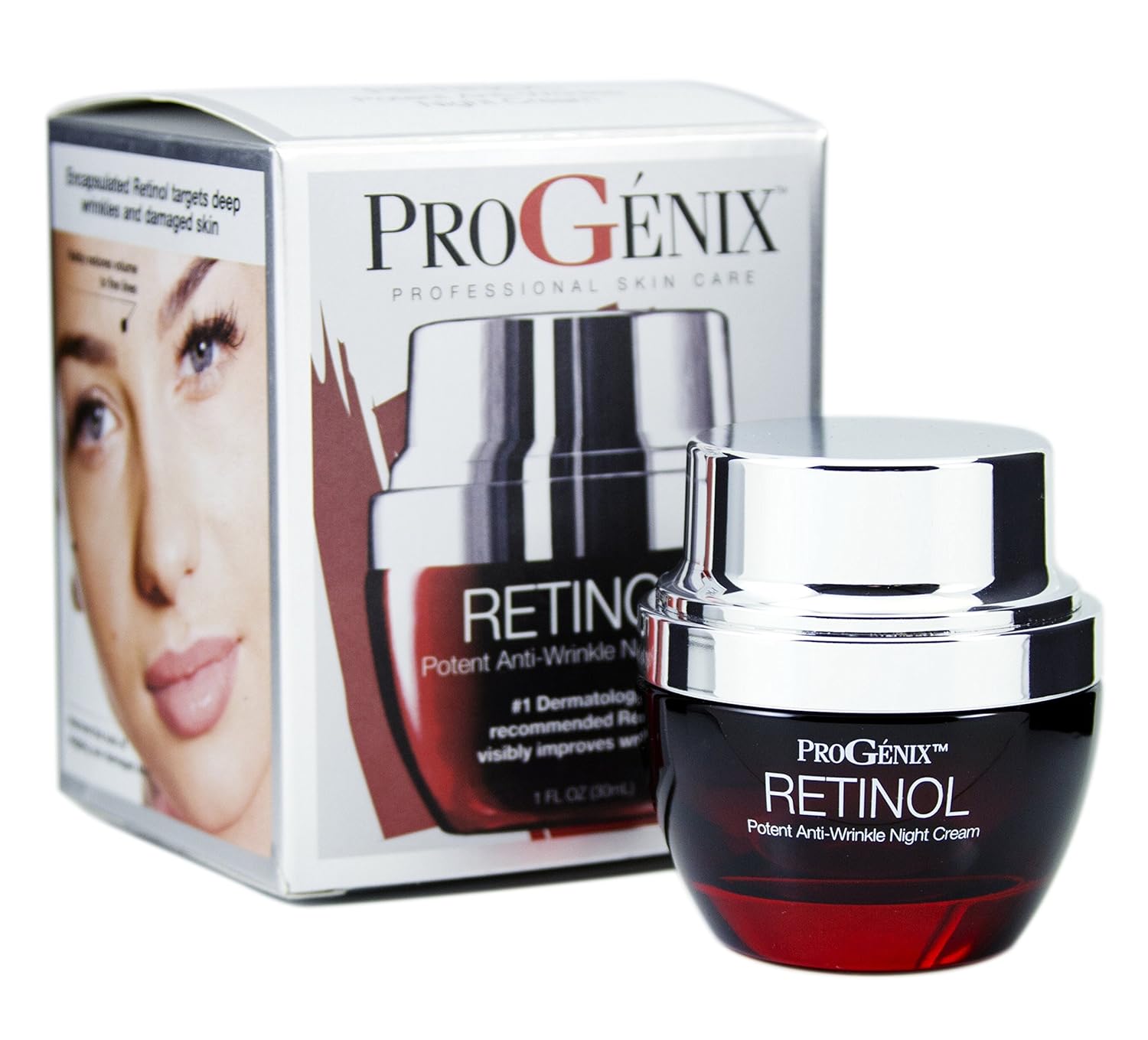 Progenix Profesional Retinol Face Cream Moisturizer Facial Lotion Helps Diminish Wrinkles, Crepey Skin, & Age Spots, Fragrance Free Anti Aging Skin Care Retinol Lotion For Face, 1