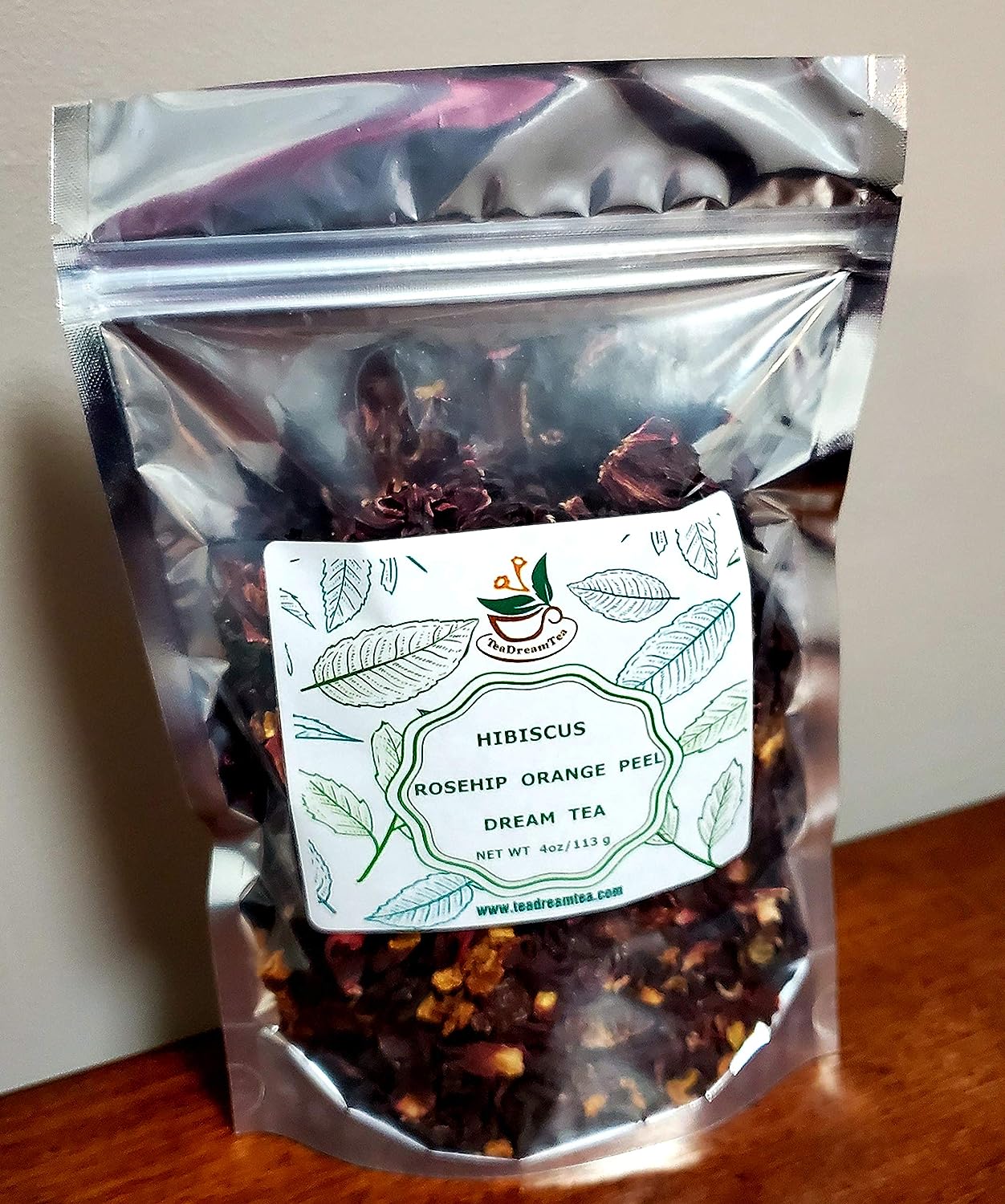 Rosehip Hibiscus Orange Peel | Caffeine-Free | Vitamins Rich |  Bulk Bag - 100 Cups | Herbal Tea | Wellness Tea | Loose Tea | TeaDreamTea