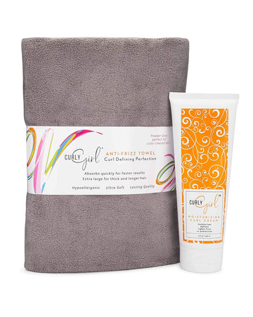 Curly Girl Moisturizing Styling Cream & Curly Girl Towel (Gray)