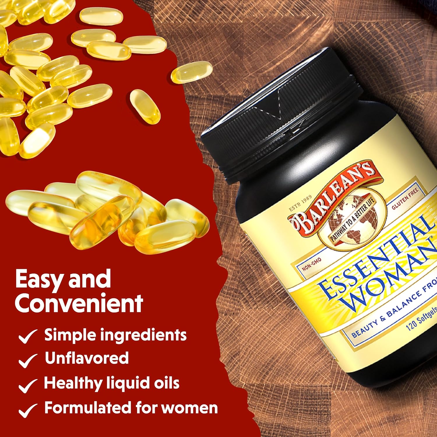  Barlean's Essential Woman Capsules, Hormonal Balance Supple