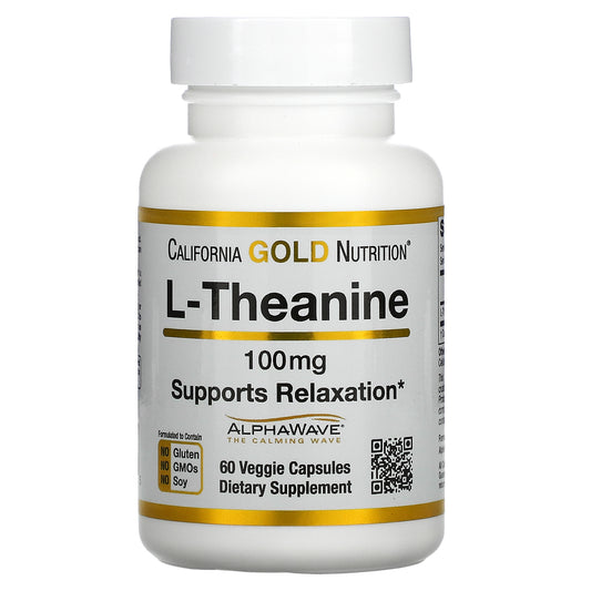 California Gold Nutrition, L-Theanine, AlphaWave, Supports Relaxation, Calm Focus, 100 mg