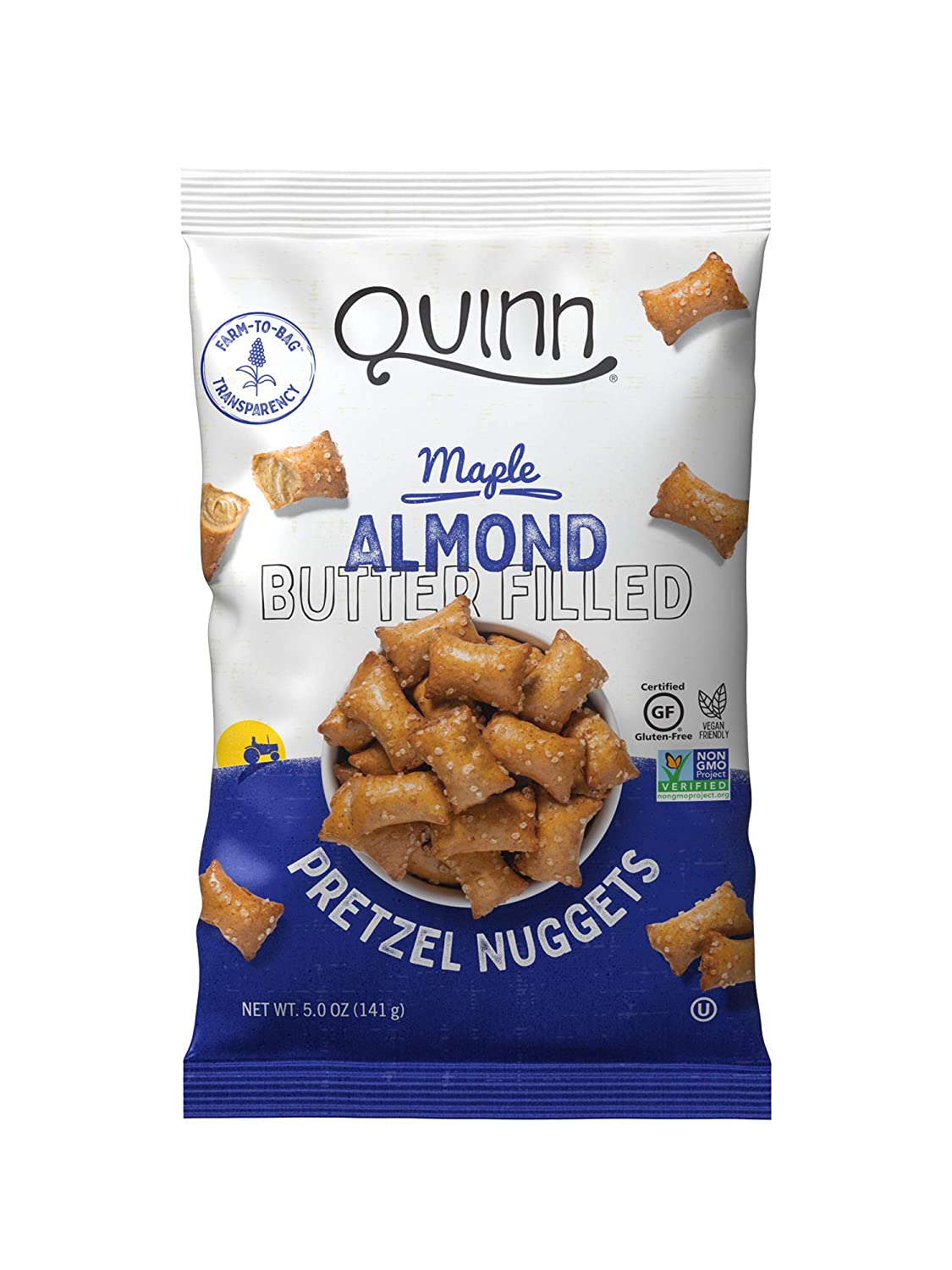 Quinn Maple Almond Butter Filled Pretzel Nuggets - Pack Of 4.