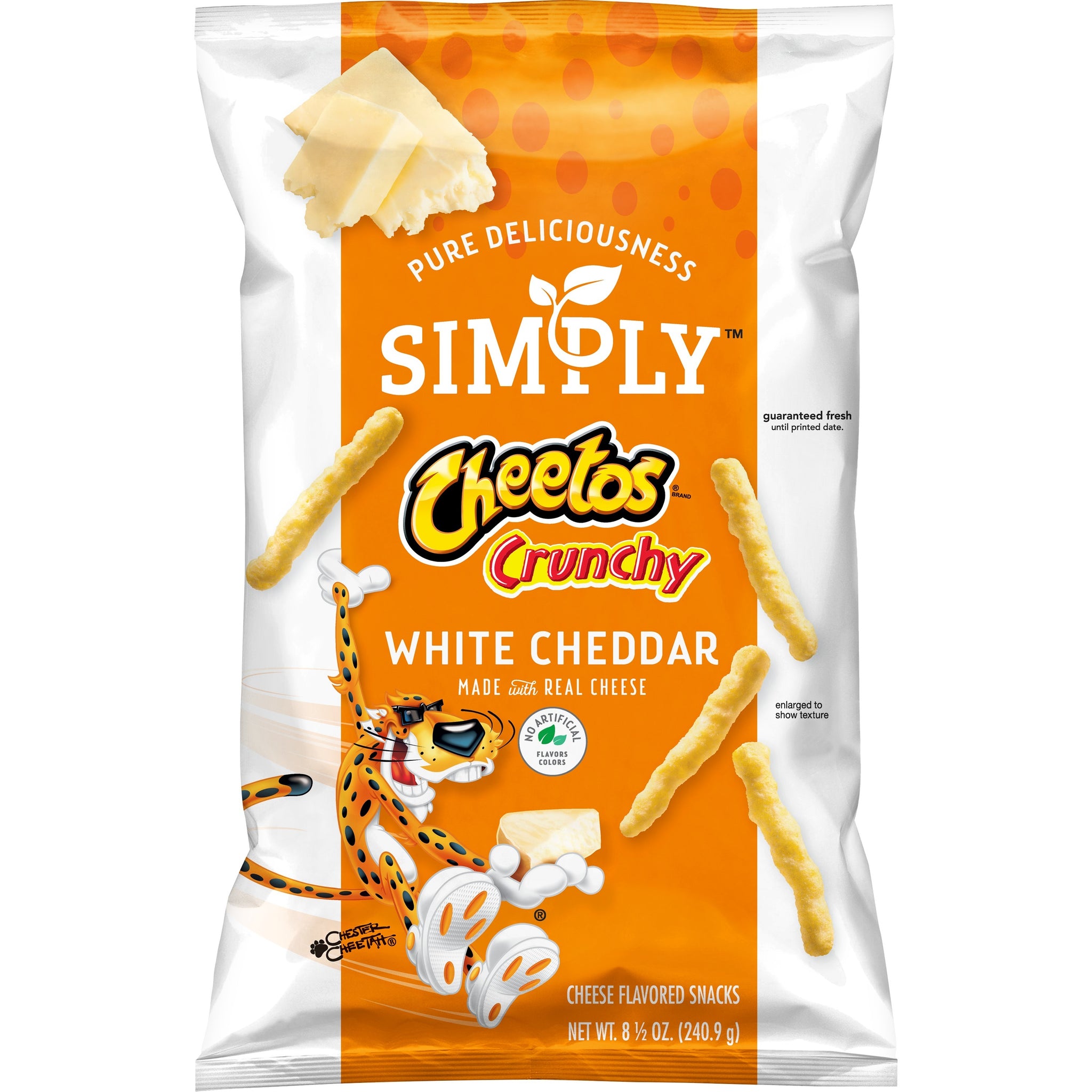 Simply Cheetos White Cheddar Crunchy Cheese Flavored Snacks, Bag