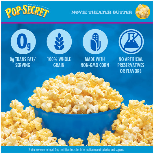 Pop Secret Microwave Popcorn, Movie Theater Butter, Flavor,  Sharing Bags, 12 Ct