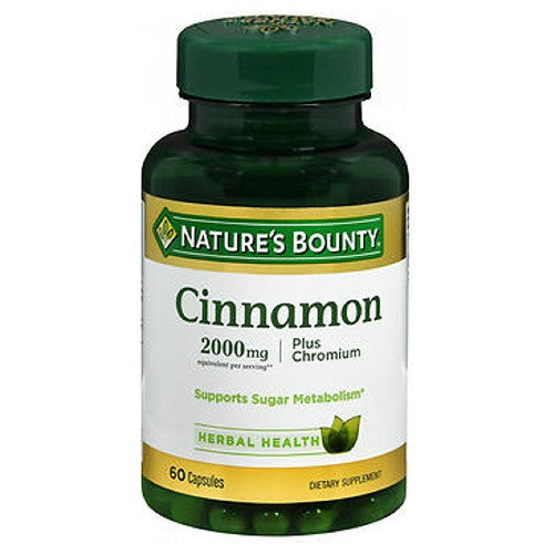 Natures Bounty High Potency Cinnamon Plus Chromium 60 caps B