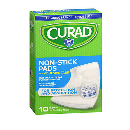 Curad Non-Stick Pads With Adhesive Tabs 2 Inches X 3 Inches,