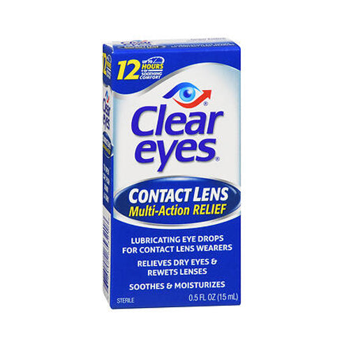 Clear Eyes Contact Lens Relief Soothing Eye Drops 0.5 oz By 
