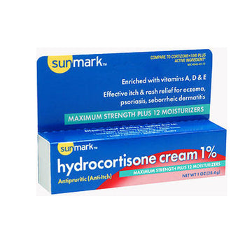 Sunmark Hydrocortisone Cream 1% Plus Moisturizer Maximum Str