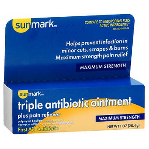 Sunmark Triple Antibiotic Ointment Plus Pain Reliever Count 