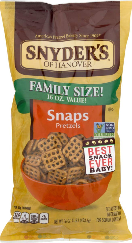 Snyder's of Hanover Family Size Pretzels 16 oz. Bags (Snaps)