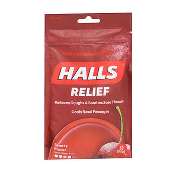 Halls Mentho-Lyptus Cough Drops Cherry 30 Each By Halls