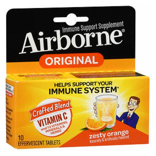 Airborne Effervescent Health Formula Orange 10 tabs By Airbo