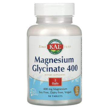 KAL, Magnesium Glycinate 400, 200 mg