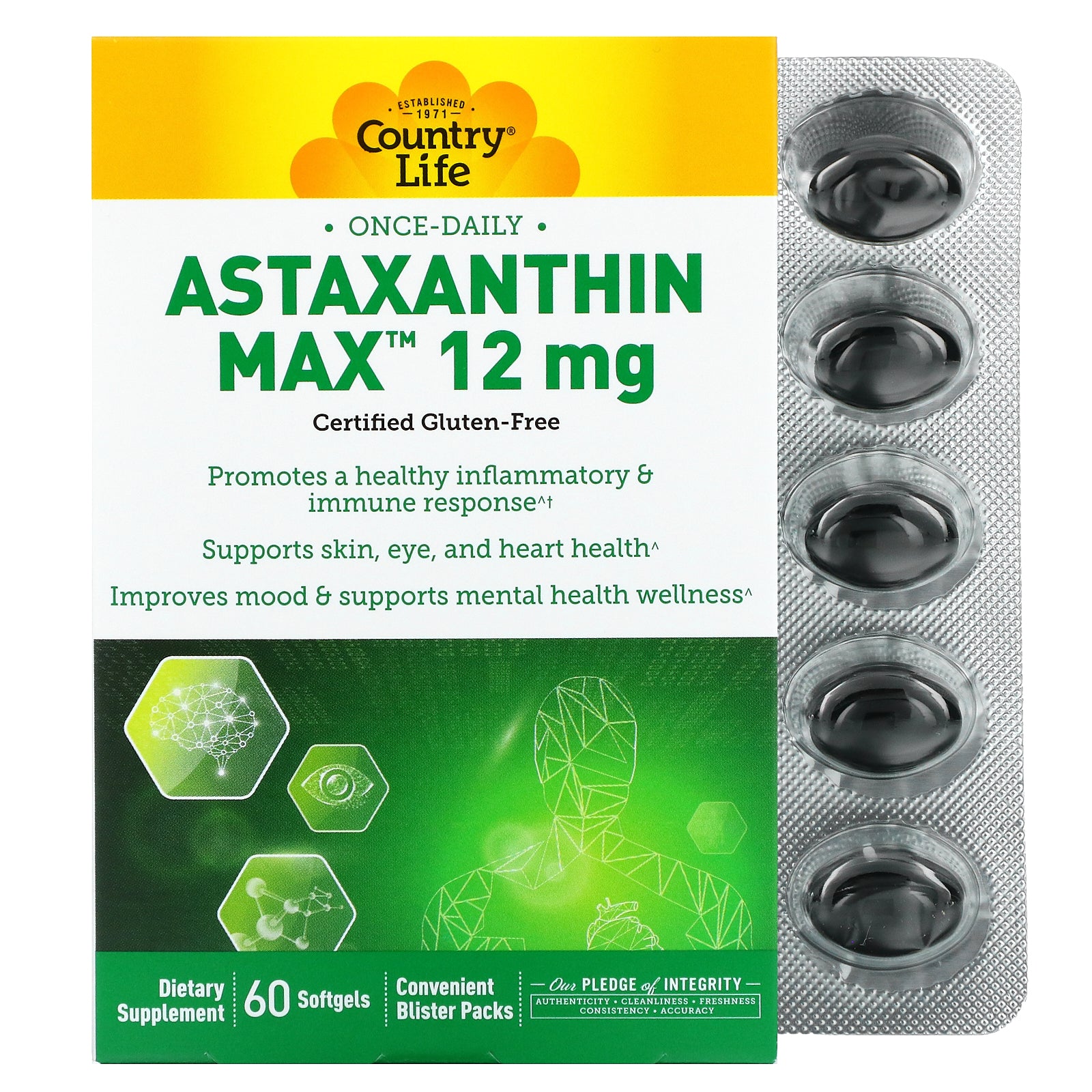 Country Life, Astaxanthin Max, 12 mg Softgels