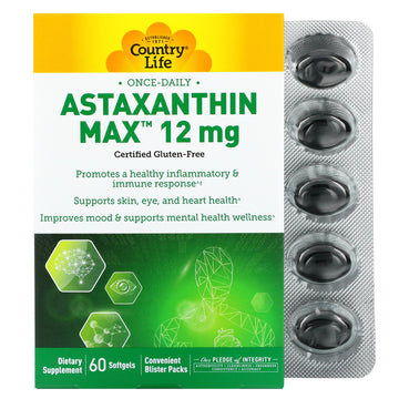 Country Life, Astaxanthin Max, 12 mg Softgels