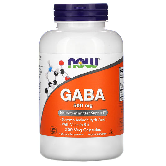 NOW Foods, GABA with Vitamin B-6, 500 mg