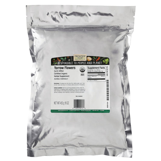 Frontier Co-Op, Organic Cut & Sifted Yarrow Flowers(453 G)