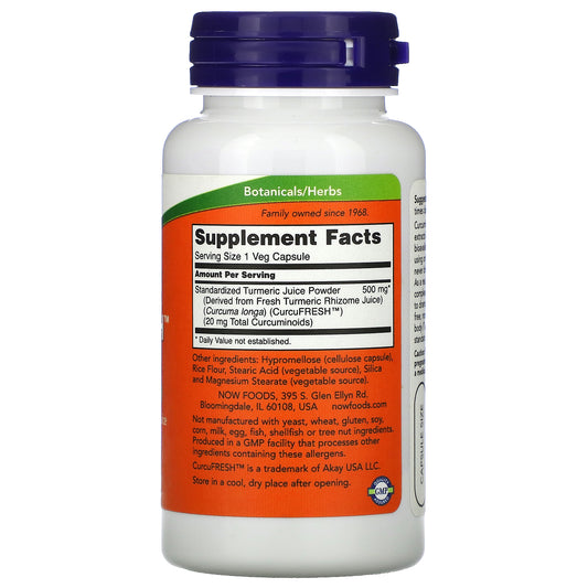 NOW Foods, CurcuFresh Curcumin Veg Capsules