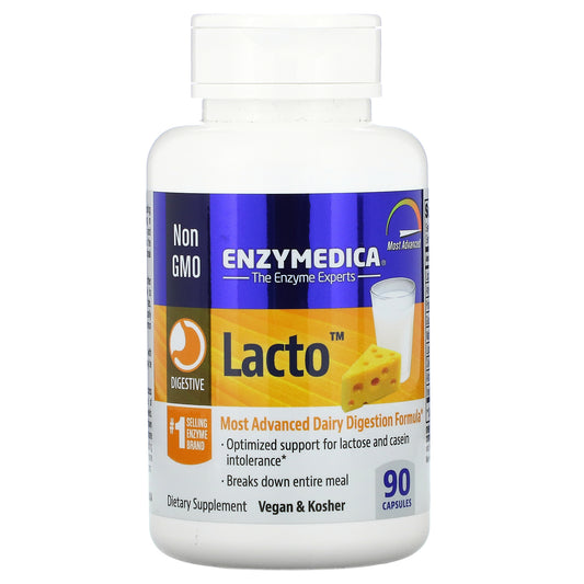 Enzymedica, Lacto, Most Advanced Dairy Digestion Formula Capsules