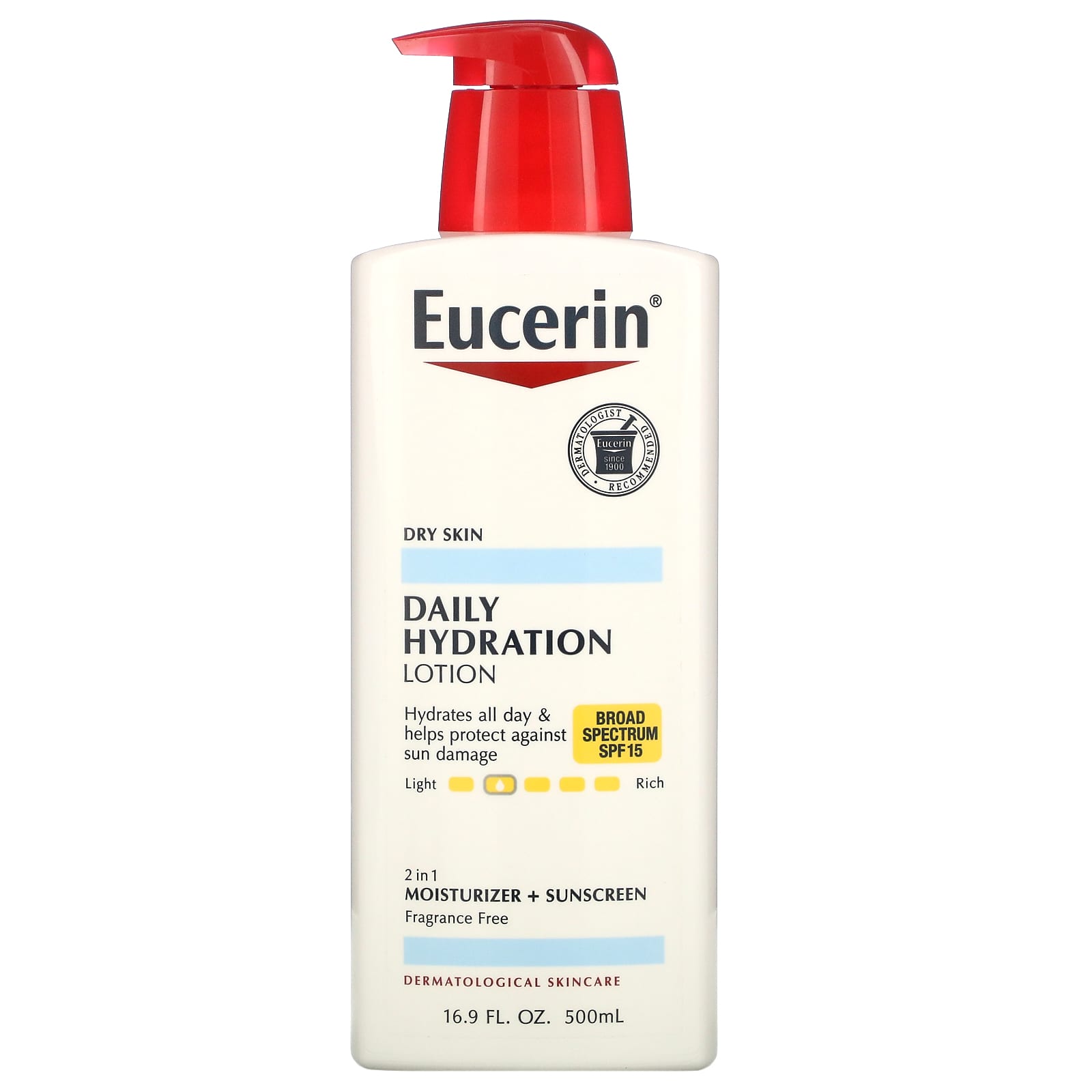 Eucerin, Daily Hydration Lotion, SPF 15, Fragrance Free (500 ml)