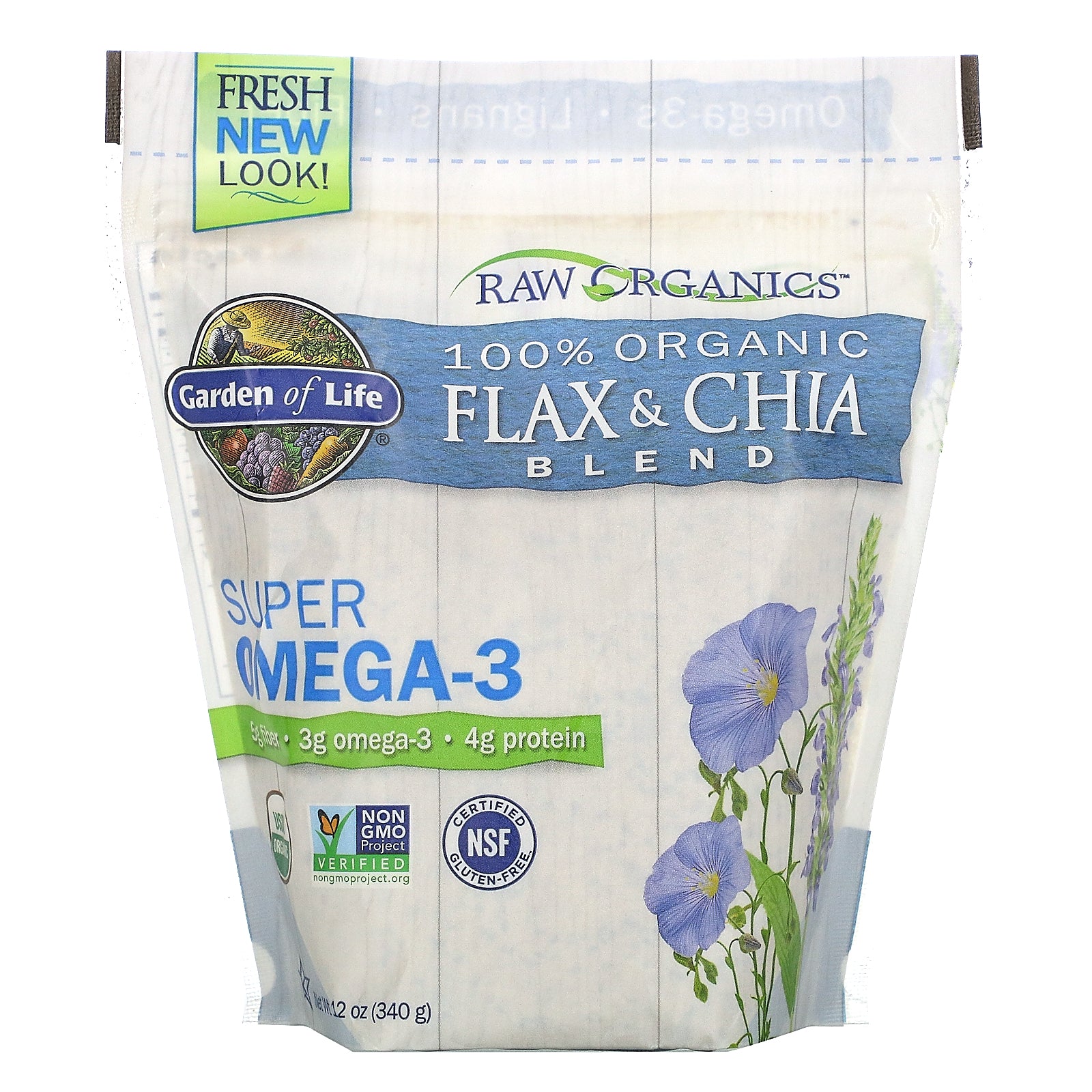 Garden of Life, 100% Organic Flax & Chia Blend (340 g)