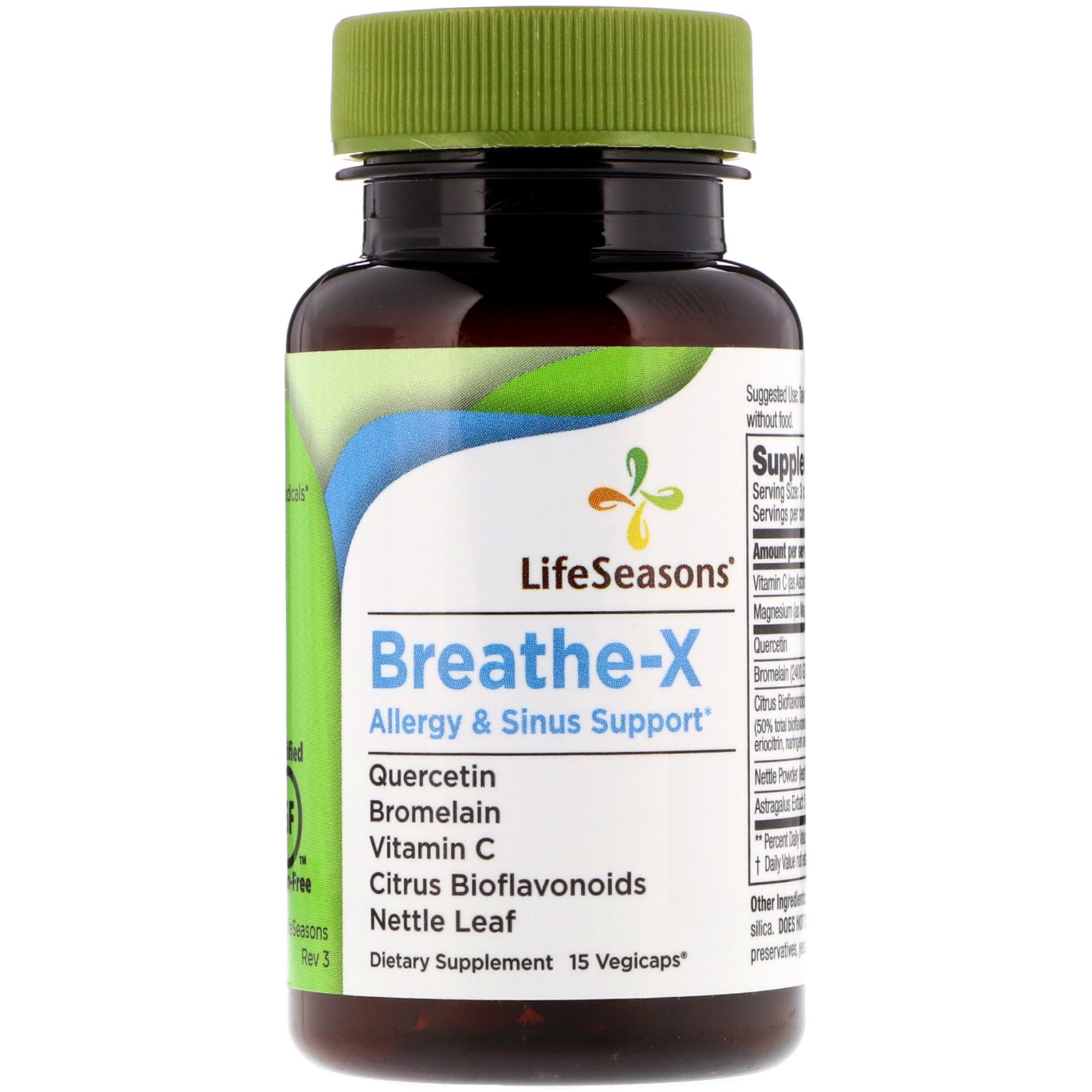 LifeSeasons, Breathe-X, Allergy & Sinus Support, Vegicaps