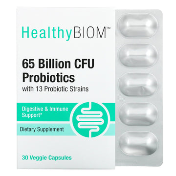 HealthyBiom, 65 Billion CFUs Probiotics Veggie Capsules