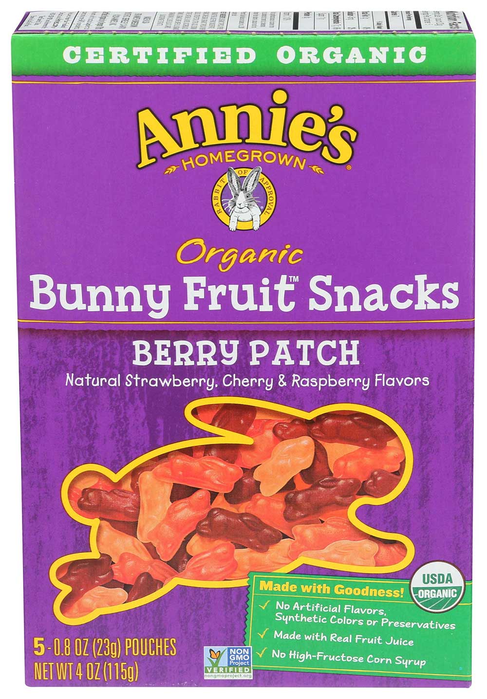 Annies Homegrown Organic Berry Patch Bunny Fruit Snacks -- 10 Per Case