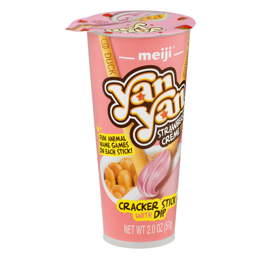 Meiji Yan Yan Strawberry creme Cracker Stick With Dip