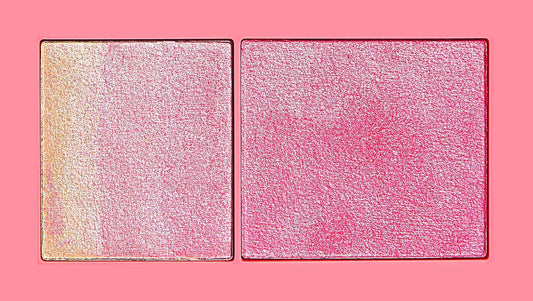 I Heart Revolution Peach and Glow Highlighter Duo, Peach & Chocolate Duo Shimmer, Highlighter & Blush, Mini Compact Palette, Vegan & Cruelty-Free, 0.38