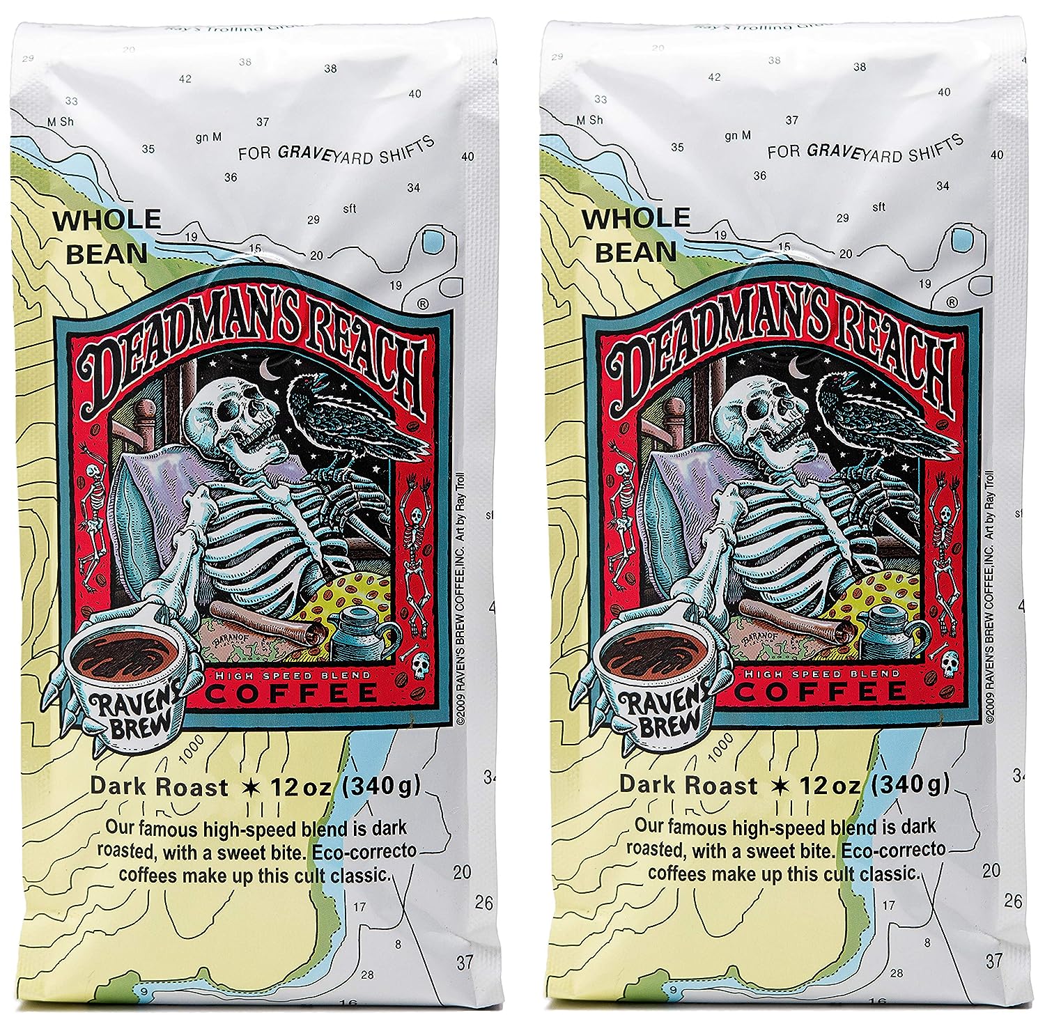 Raven's Brew Coffee High Caffeine Coffee Dark Roast Whole Bean – Deadman's Reach 2-pack