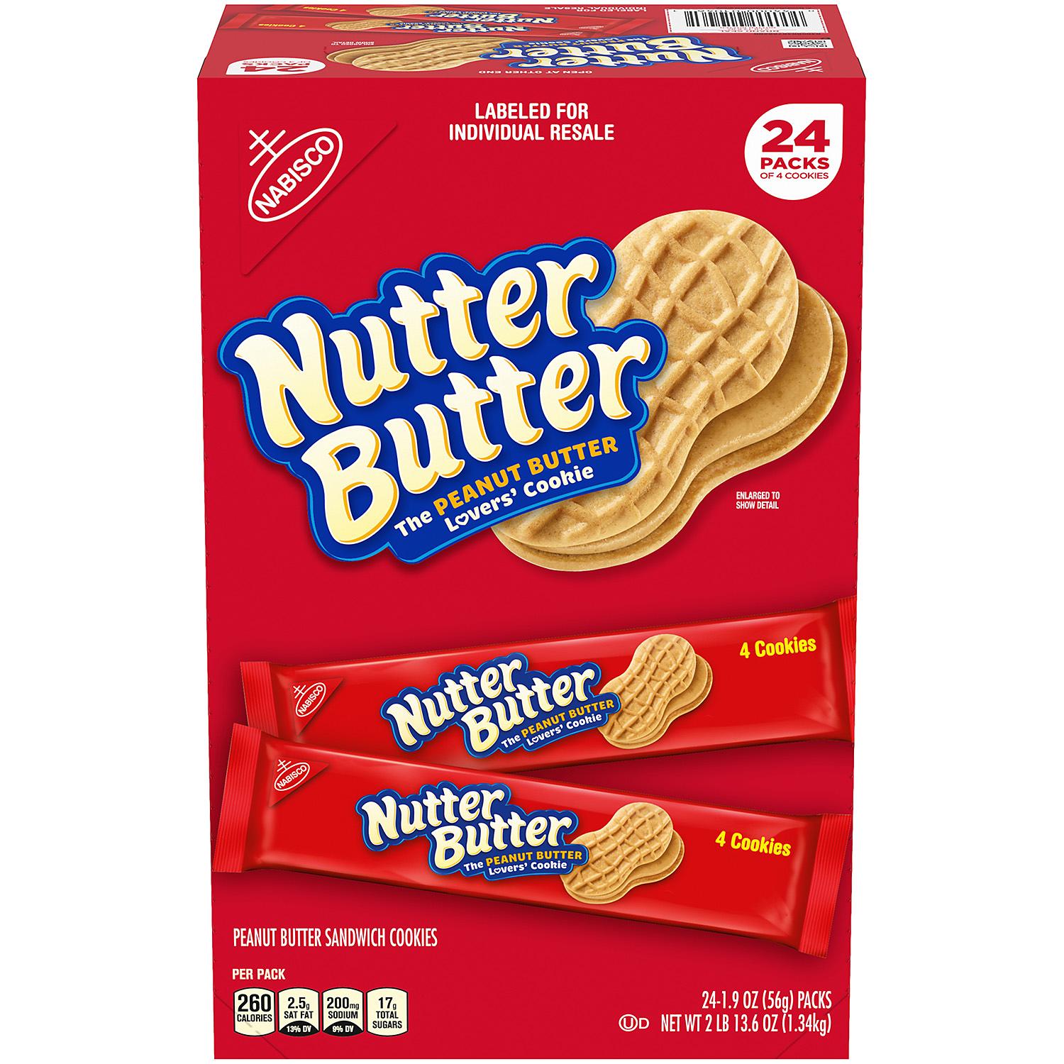 Nutter Butter Peanut Butter Sandwich Cookies 4 per pk., 24 pk