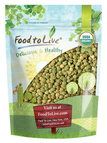 Organic Green Lentils, Whole Dry Beans, Non-GMO, Kosher, Raw, Sproutable, Bulk by Food to Live