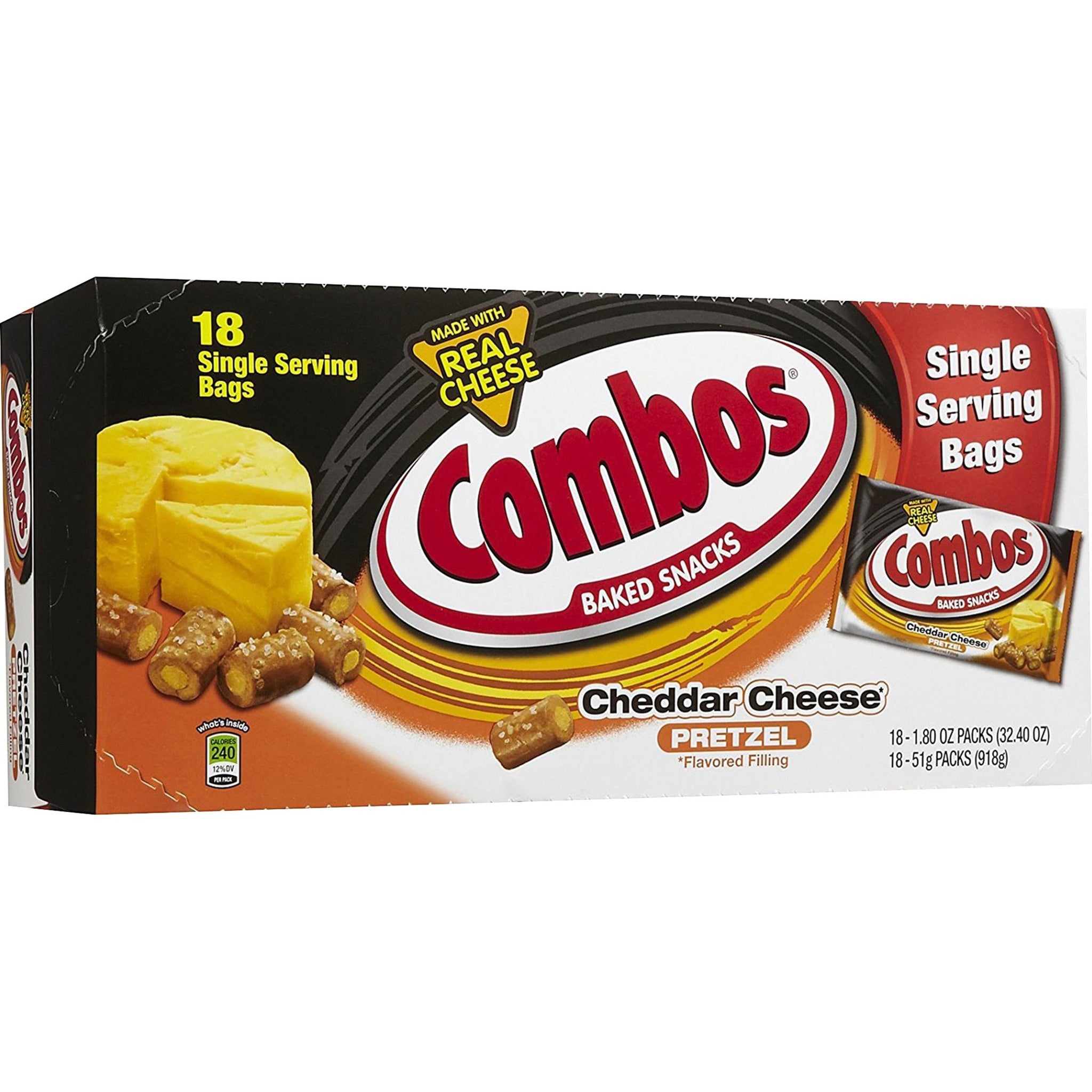 Combos, MRS71471, Mars Flavia Cheddar Cheese Filled Pretzel, 18 / Box