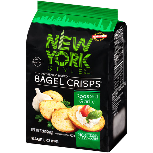 New York Style Bagel Crisps The Original Authentic Baked Roasted Garlic Bagel Chips