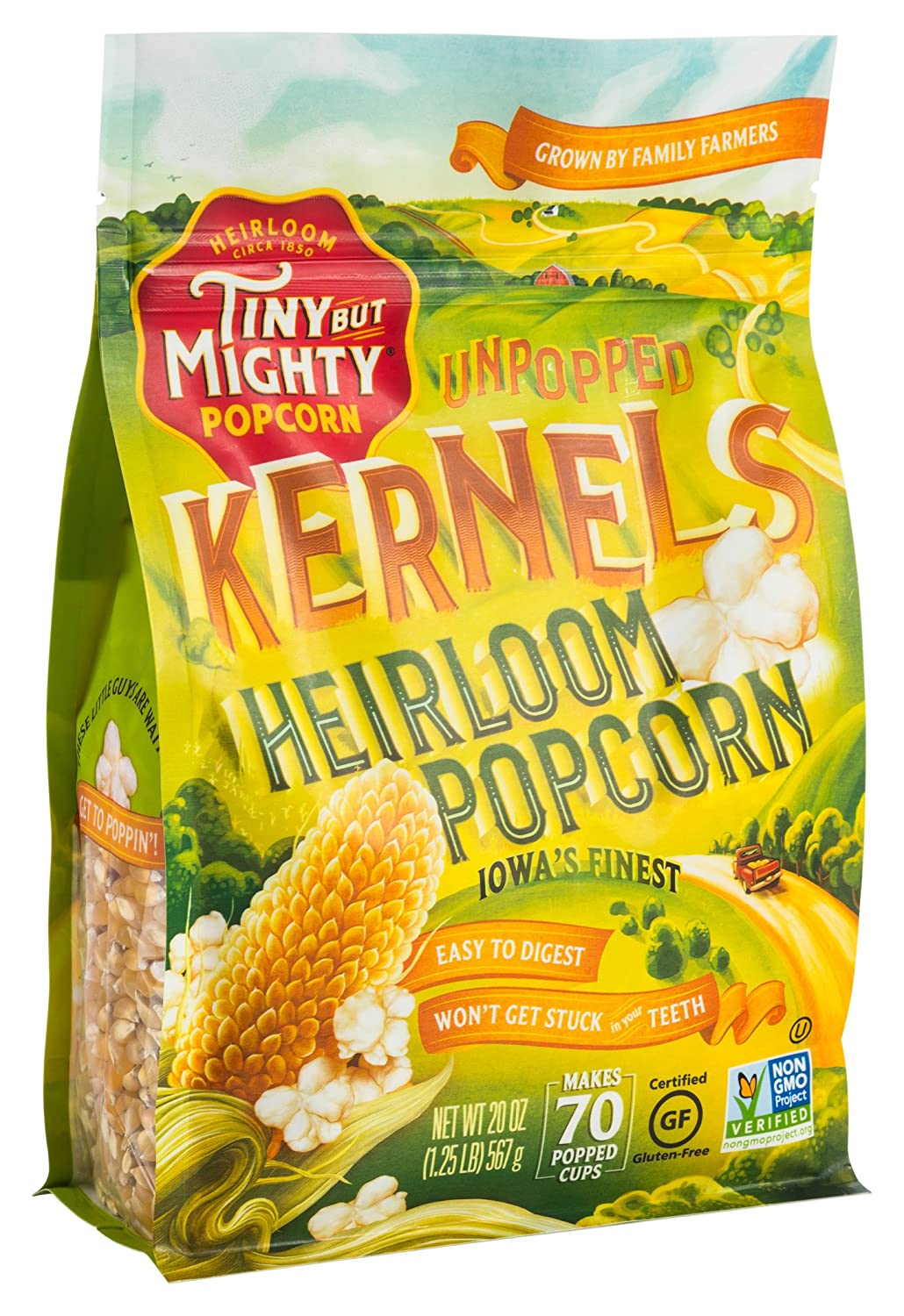 Tiny But Mighty Heirloom Popcorn, Healthy and Delicious, Unpopped Kernels,  Bag, Pack of 2