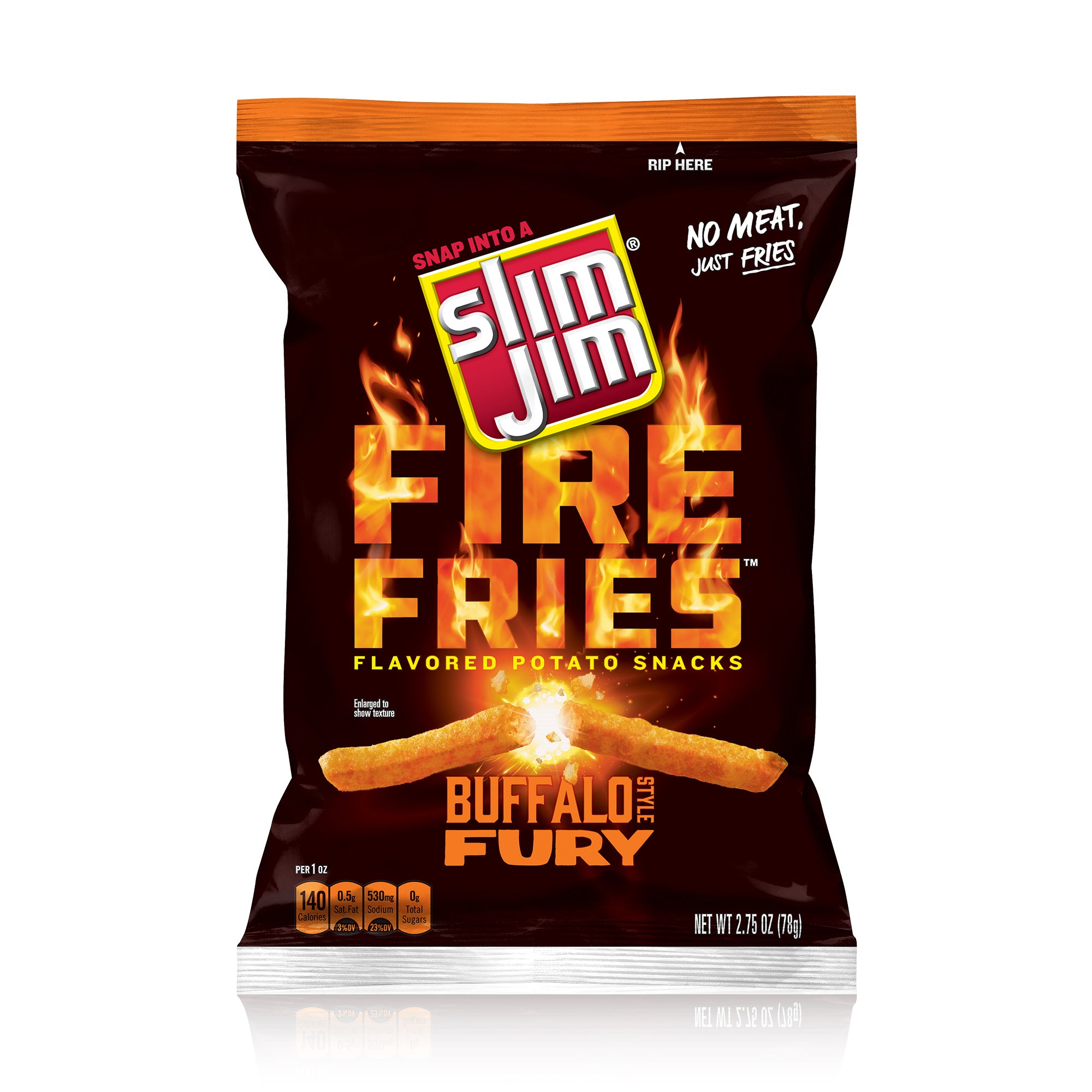 Slim Jim Fire Fries Buffalo Style Fury Flavored Potato Snacks