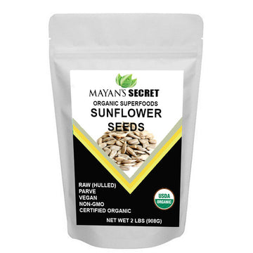 USDA Certified Organic Sunflower Seeds — Raw Kernels Hulled Superfoods
