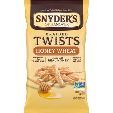 Snyder's of Hanover Pretzels, Braided Pretzel Twists Honey Wheat