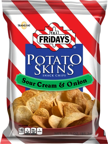 TGI Friday's Potato Skins Snack Chips, Sour Cream & Onion, (Pack of 6)