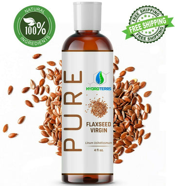 Flaxseed Oil . Cold Pressed 100% Pure Organic Flax Seed Linseed Liquid