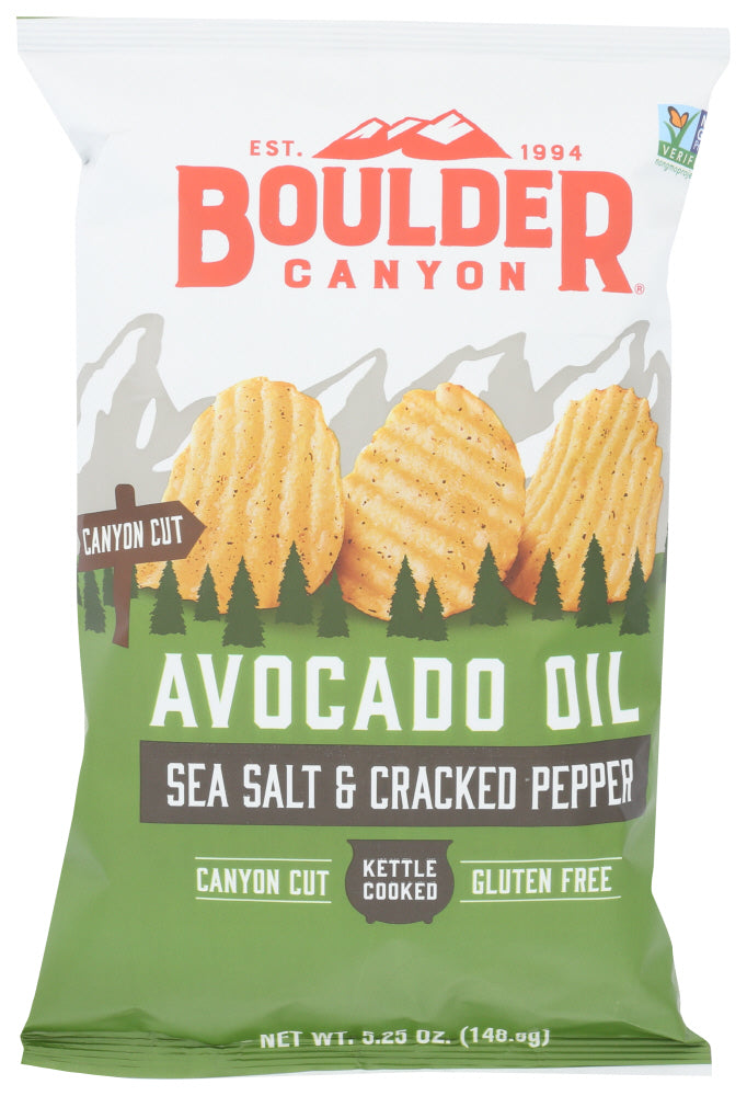Boulder Canyon Avocado Oil Canyon Cut Potato Chips Sea Salt And Cracked Pepper