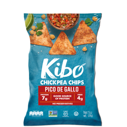 Kibo  Pico De Gallo Chickpea Chips - Gluten Free and Plant-Based, Non-GMO, Kosher + Vegan, 12 pack