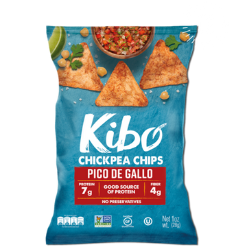 Kibo  Pico De Gallo Chickpea Chips - Gluten Free and Plant-Based, Non-GMO, Kosher + Vegan, 12 pack