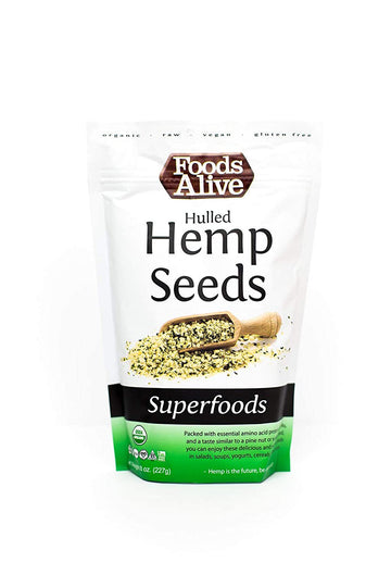 Foods Alive Organic Hulled Hemp Seeds, Bags (Pack of 2)